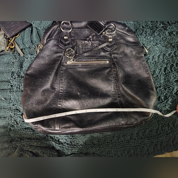 Coach Poppy Black Shimmer Convertible Crossbody - Picture 15 of 16